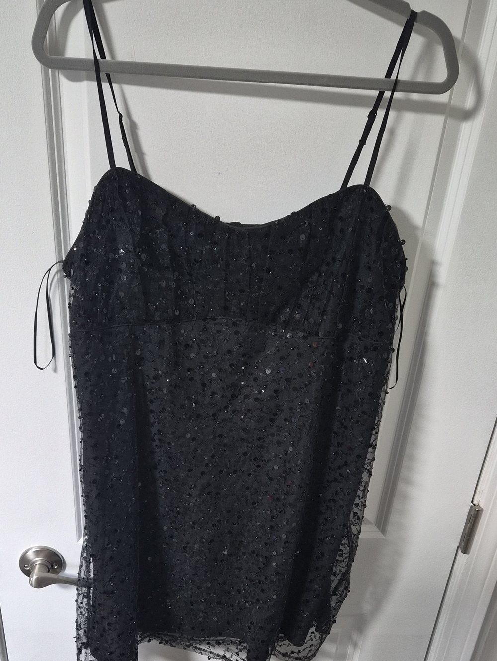 American Eagle Outfitters Black Sequin Mini Dress